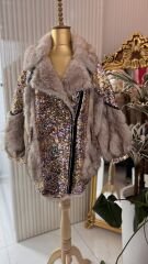 Şehrazat Butik Payetli Mahzenur Kürk Kaban