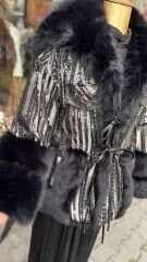 Şehrazat Butik Payetli Kürk Kaban