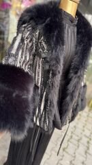 Şehrazat Butik Payetli Kürk Kaban