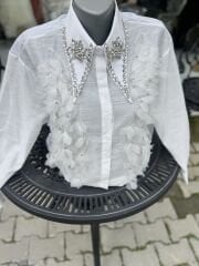 Şehrazat Butik Tüy Detaylı Tasarım Gömlek