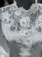 Şehrazat Butik Yakası Güllü Tasarım Gömlek (89932)