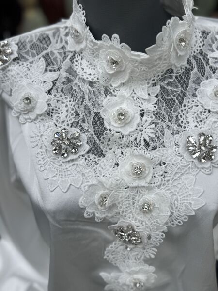 Şehrazat Butik Yakası Güllü Tasarım Gömlek (89932)