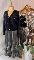 Şehrazat Butik Tasarım İşlemeli  Angora Ceket