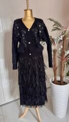 Şehrazat Butik Tasarım İşlemeli  Angora Hırka