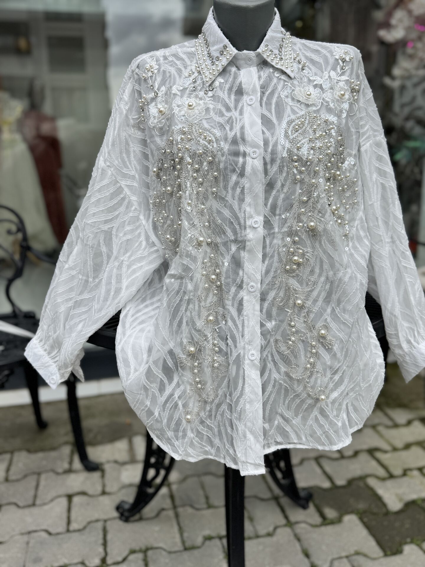 Şehrazat Butik İncili Tasarım Gömlek