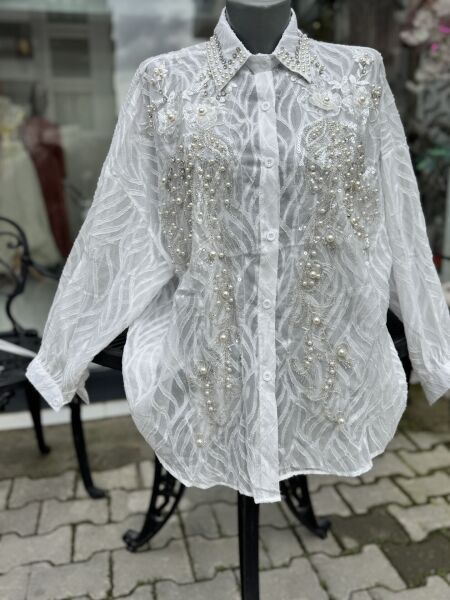 Şehrazat Butik İncili Tasarım Gömlek