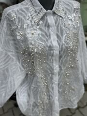 Şehrazat Butik İncili Tasarım Gömlek