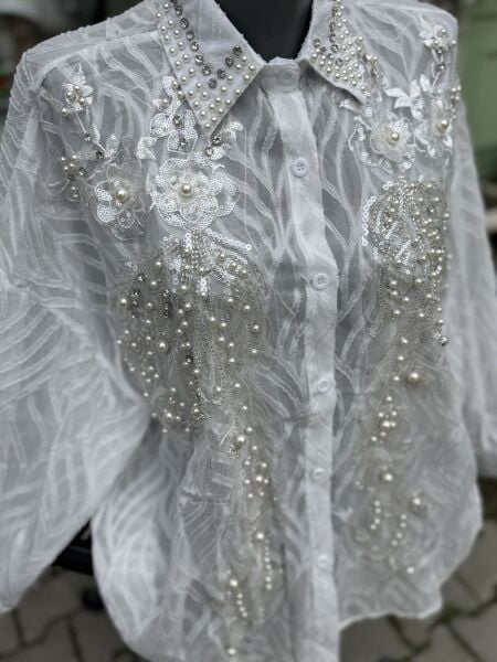 Şehrazat Butik İncili Tasarım Gömlek