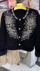 Şehrazat  Butik Tasarım İşlemeli Angora Ceket