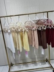 Şehrazat Butik Göğüs Gül Detaylı Tasarım Gömlek