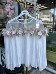 Şehrazat Butik Göğüs Gül Detaylı Tasarım Gömlek