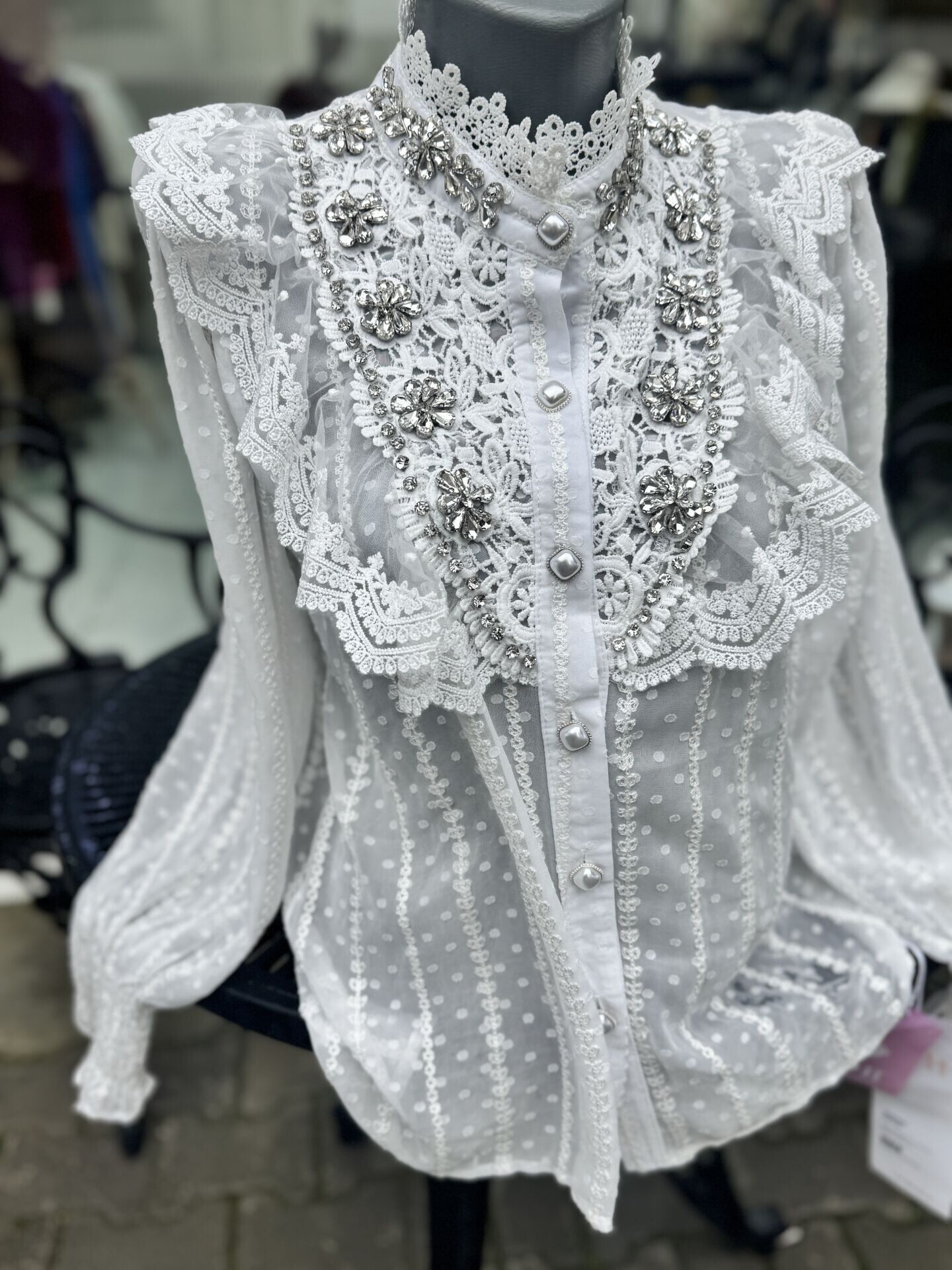 Şehrazat Butik Göğüs Taş  DetaylıTasarım Gömlek