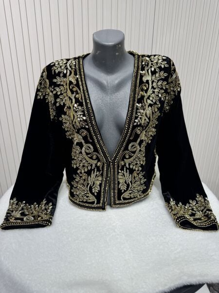 Şehrazat Butik Kadife İşlemeli Tasarım Ceket
