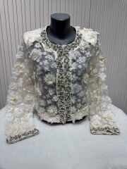 Şehrazat Butik Tasarım Şık Krem Ceket