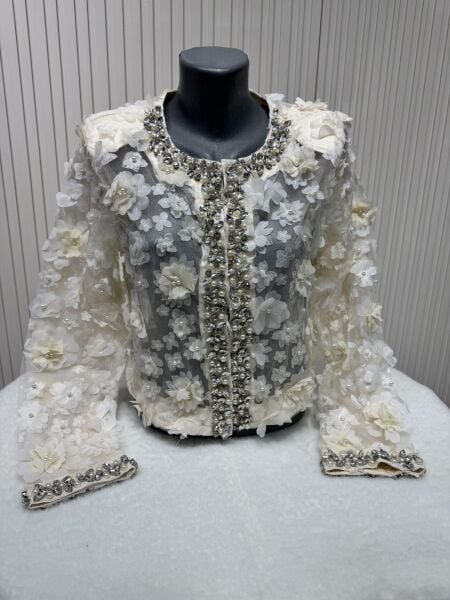 Şehrazat Butik Tasarım Şık Krem Ceket