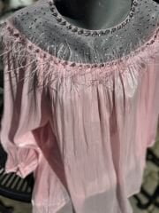 Şehrazat Butik Göğüs Tüylü Tasarım Gömlek (89930)