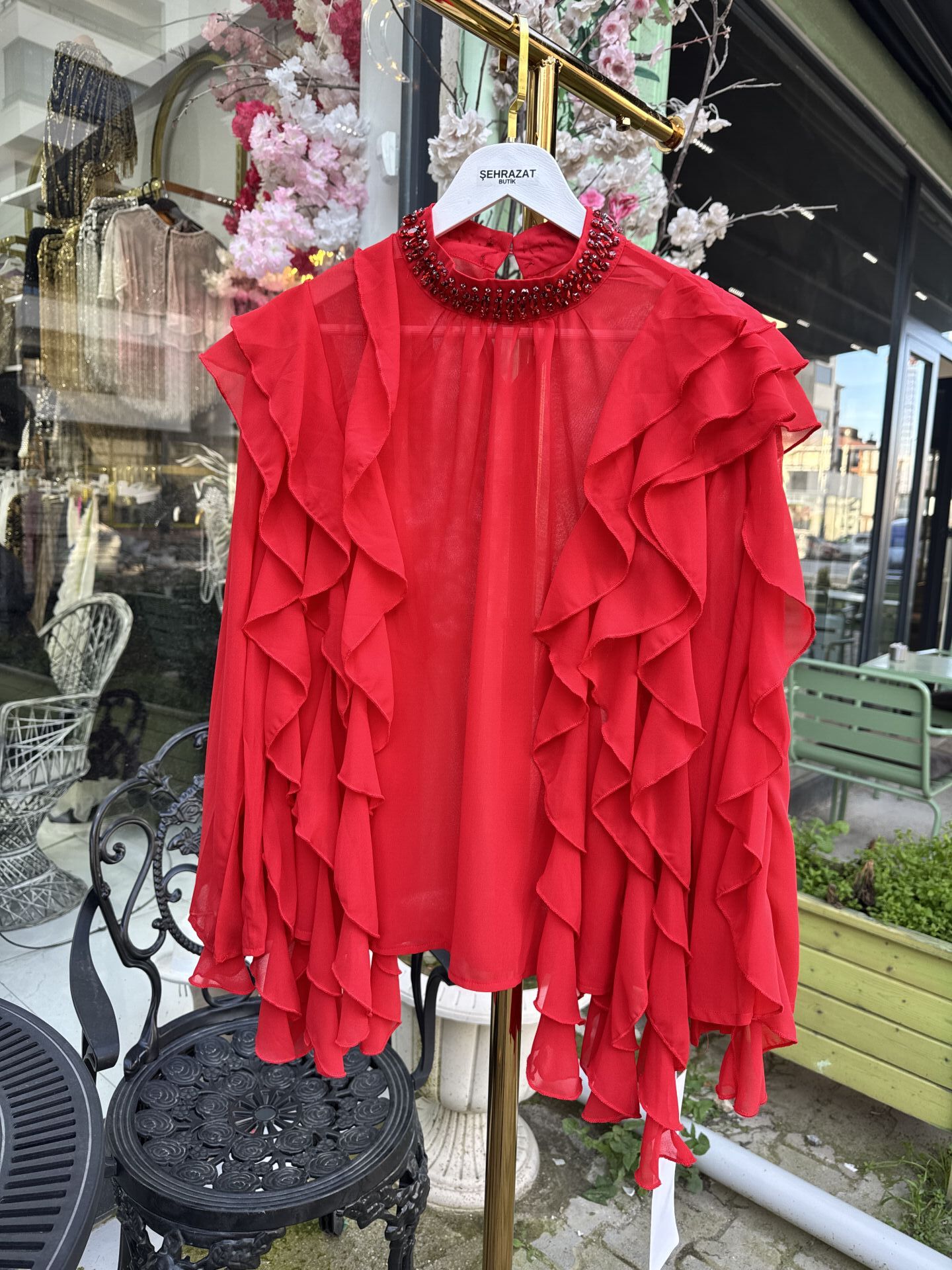 Şehrazat Butik Fırfır Fırfır Tasarım Gömlek (89925)