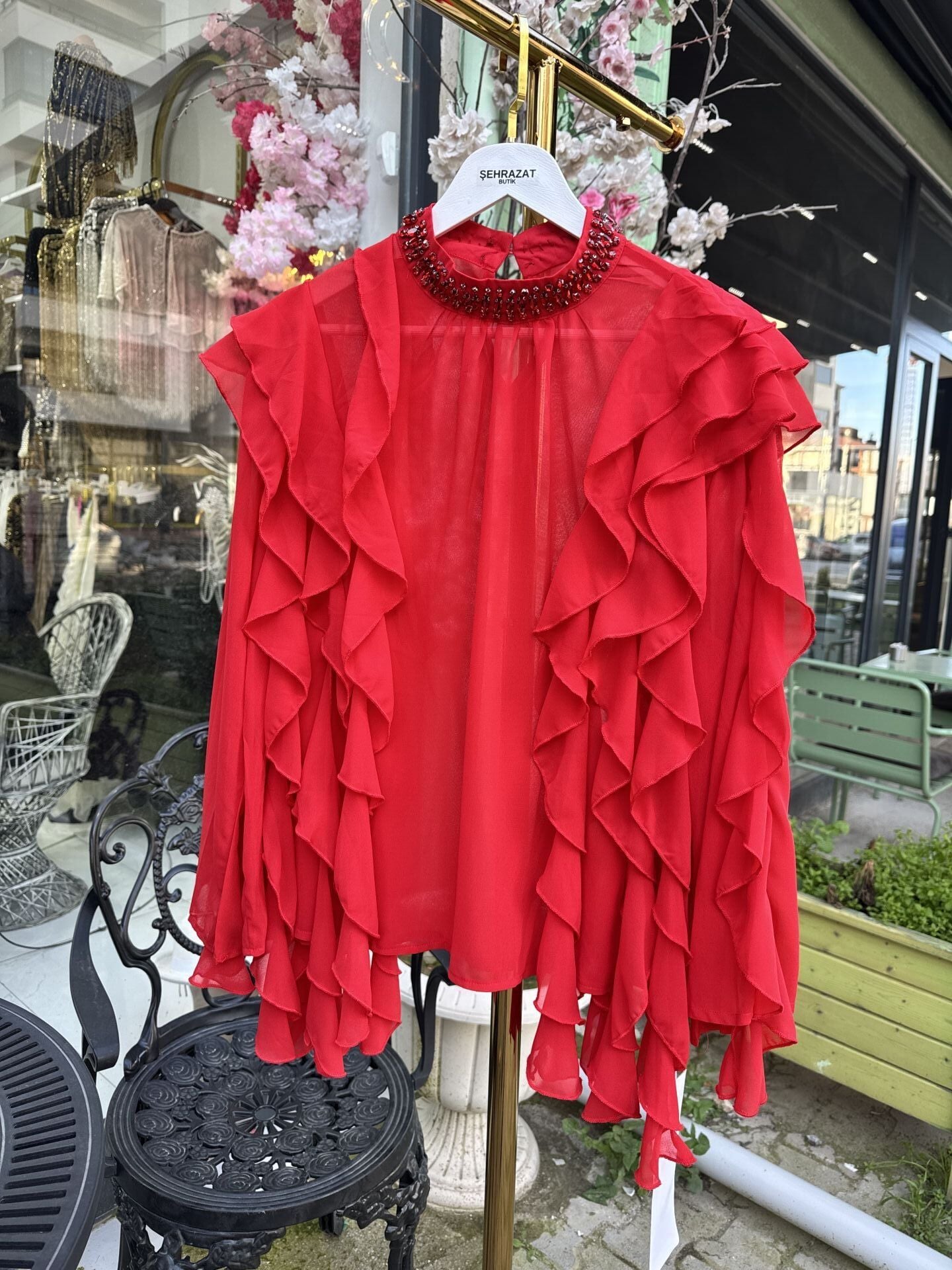 Şehrazat Butik Fırfır Fırfır Tasarım Gömlek (89925)