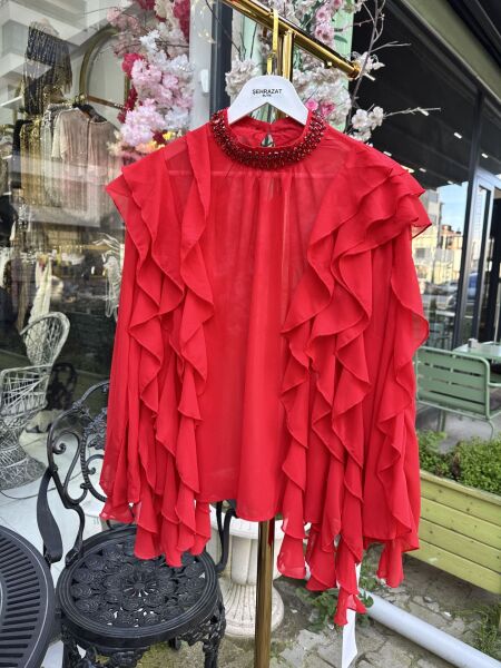 Şehrazat Butik Fırfır Fırfır Tasarım Gömlek (89925)