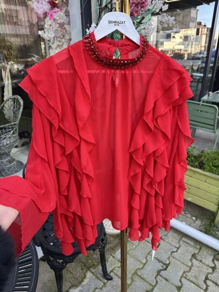 Şehrazat Butik Fırfır Fırfır Tasarım Gömlek (89925)